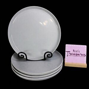 Gibson Home OSLO Gray Chip & Scratch Resistant Coupe Heavy Porcelain Plate Set 4